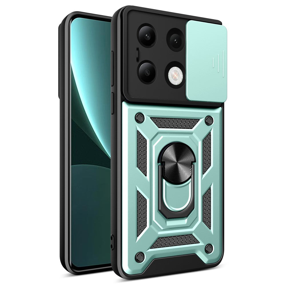 For Xiaomi Redmi Note 13 4G Case Scratch-resistant PC+TPU Kickstand Phone Shell