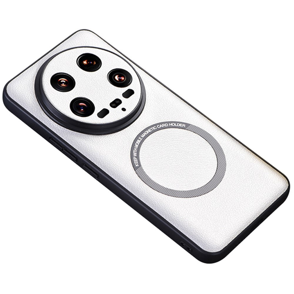 For Xiaomi 14 Ultra Magnetic Case PU Leather Coated TPU Cover Magnetic Case