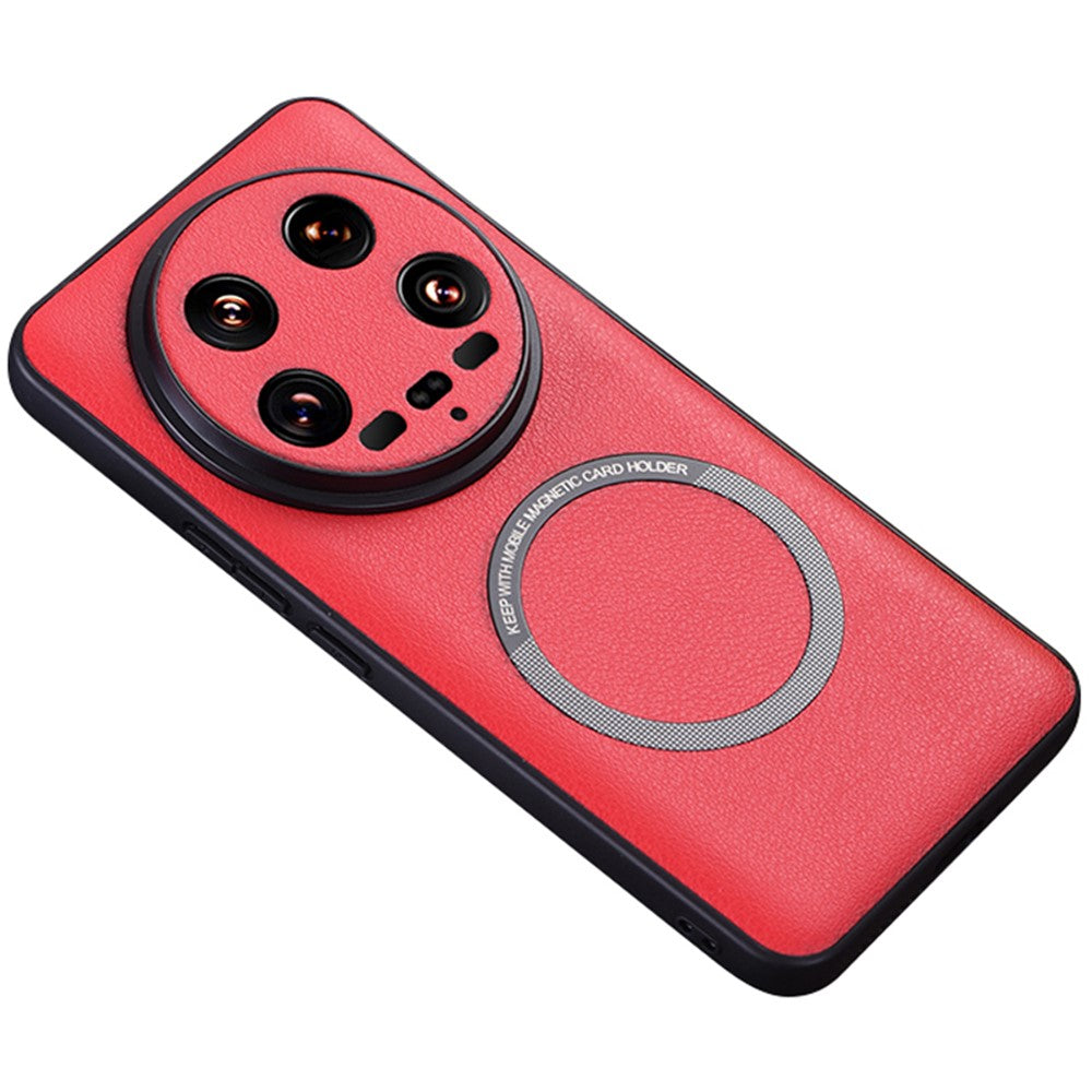 For Xiaomi 14 Ultra Magnetic Case PU Leather Coated TPU Cover Magnetic Case