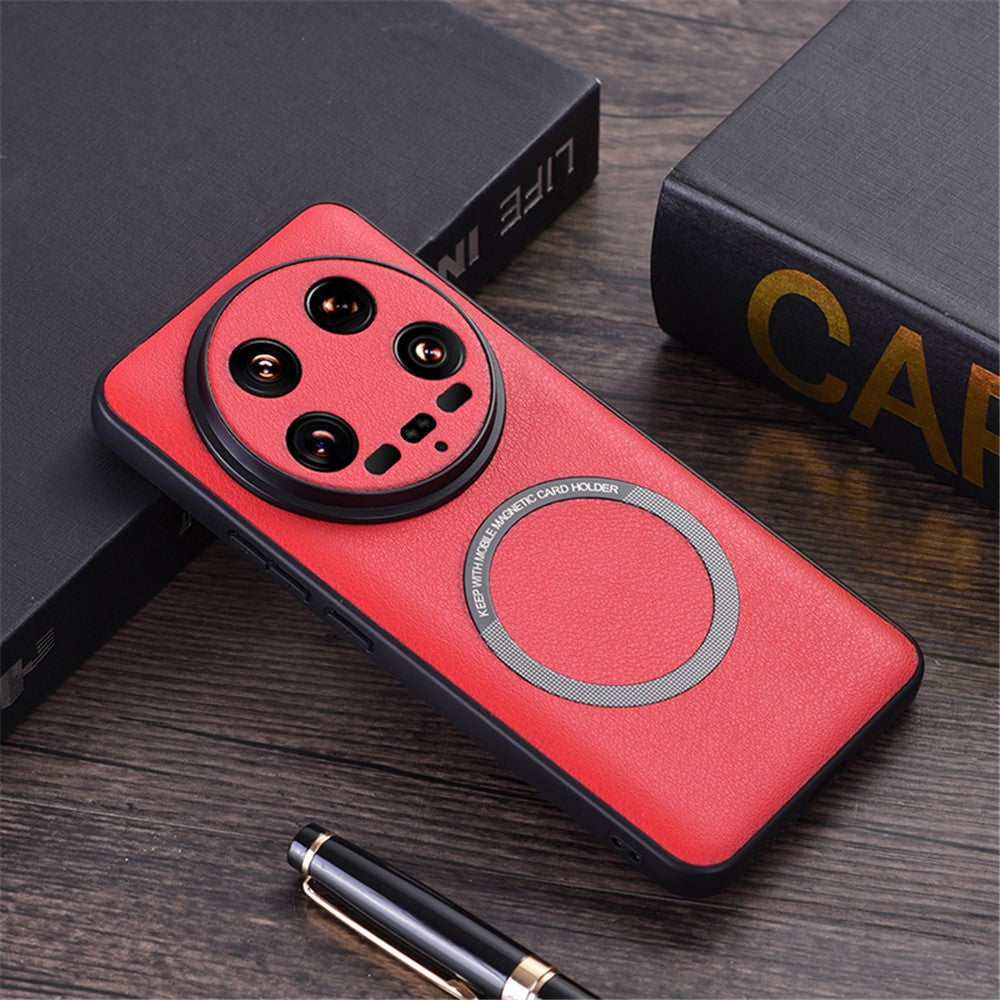 For Xiaomi 14 Ultra Magnetic Case PU Leather Coated TPU Cover Magnetic Case