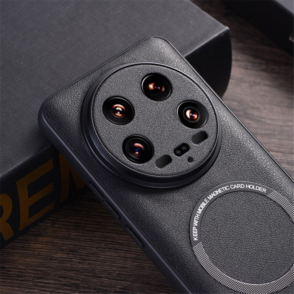 For Xiaomi 14 Ultra Magnetic Case PU Leather Coated TPU Cover Magnetic Case