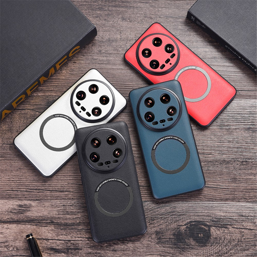 For Xiaomi 14 Ultra Magnetic Case PU Leather Coated TPU Cover Magnetic Case