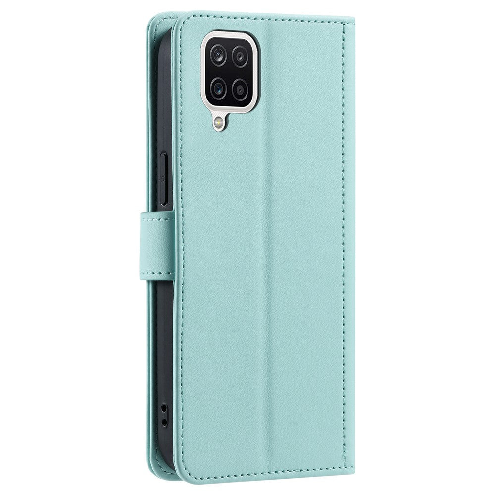 Galaxy A12 Wallet-Hülle – Rautenmuster mit Geldbörsenfunktion & Riemen