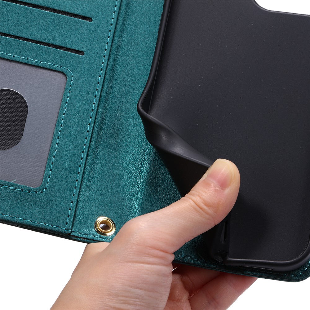 Galaxy A73 5G Wallet-Hülle – Rautenmuster mit Geldbörsenfunktion & Riemen