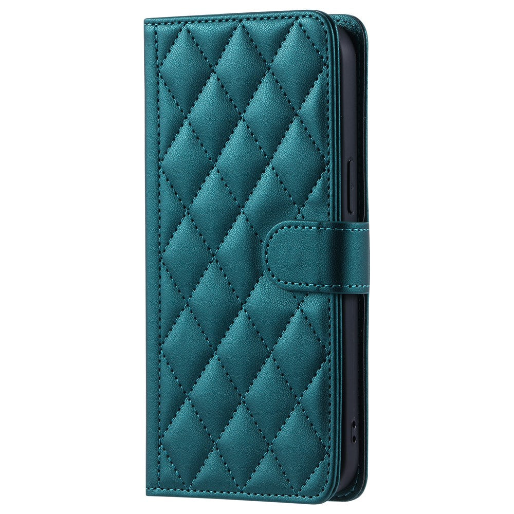 Galaxy A73 5G Wallet-Hülle – Rautenmuster mit Geldbörsenfunktion & Riemen