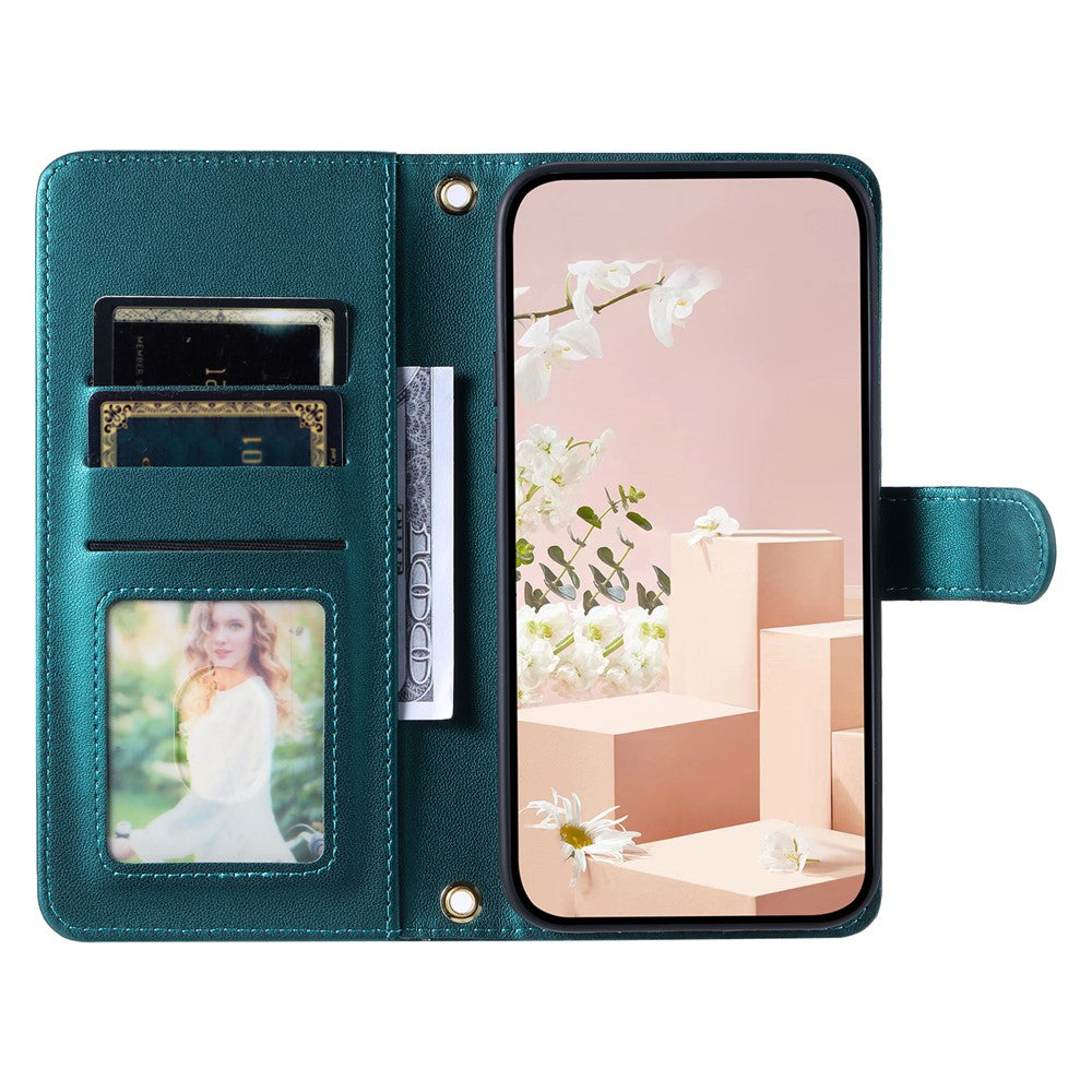 Galaxy A73 5G Wallet-Hülle – Rautenmuster mit Geldbörsenfunktion & Riemen