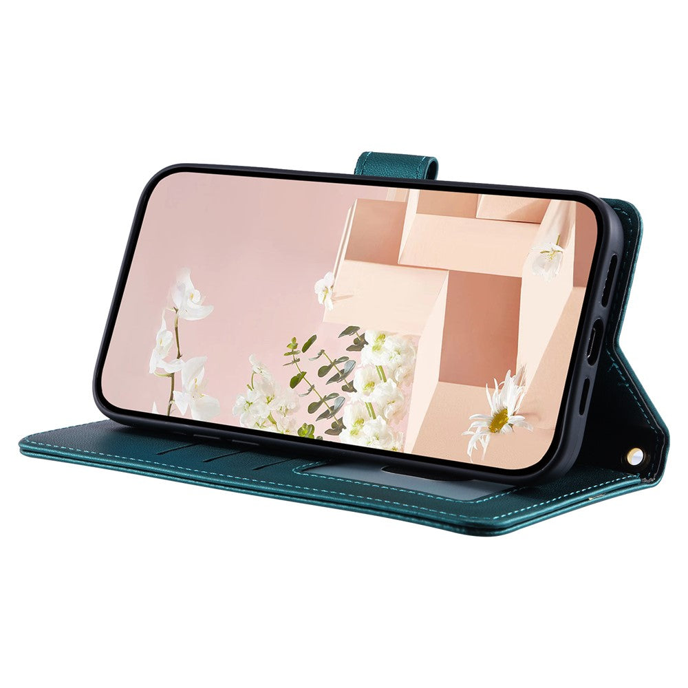 Galaxy A73 5G Wallet-Hülle – Rautenmuster mit Geldbörsenfunktion & Riemen
