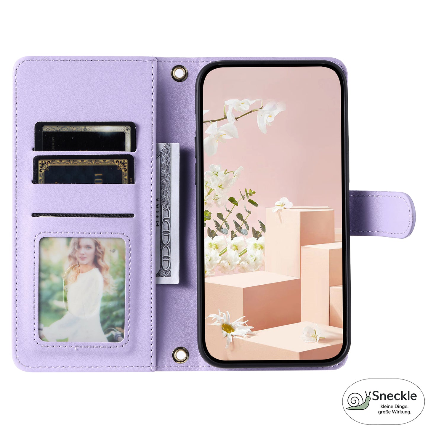 Galaxy A73 5G Crossbody-Lederhülle – Rhombus-Design