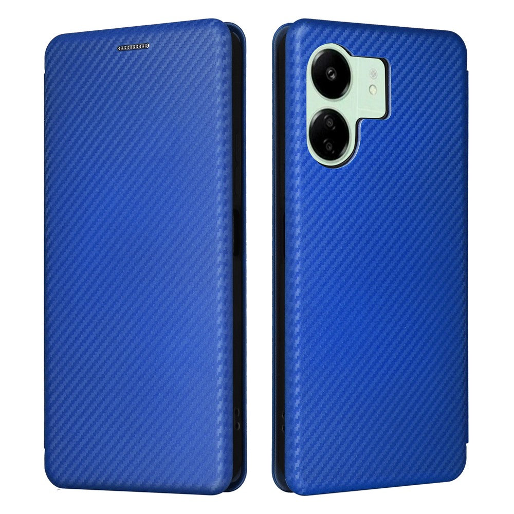 For Xiaomi Redmi 13C 5G / 13R 5G / Poco M6 5G Case PU Leather Carbon Fiber Texture Phone Cover