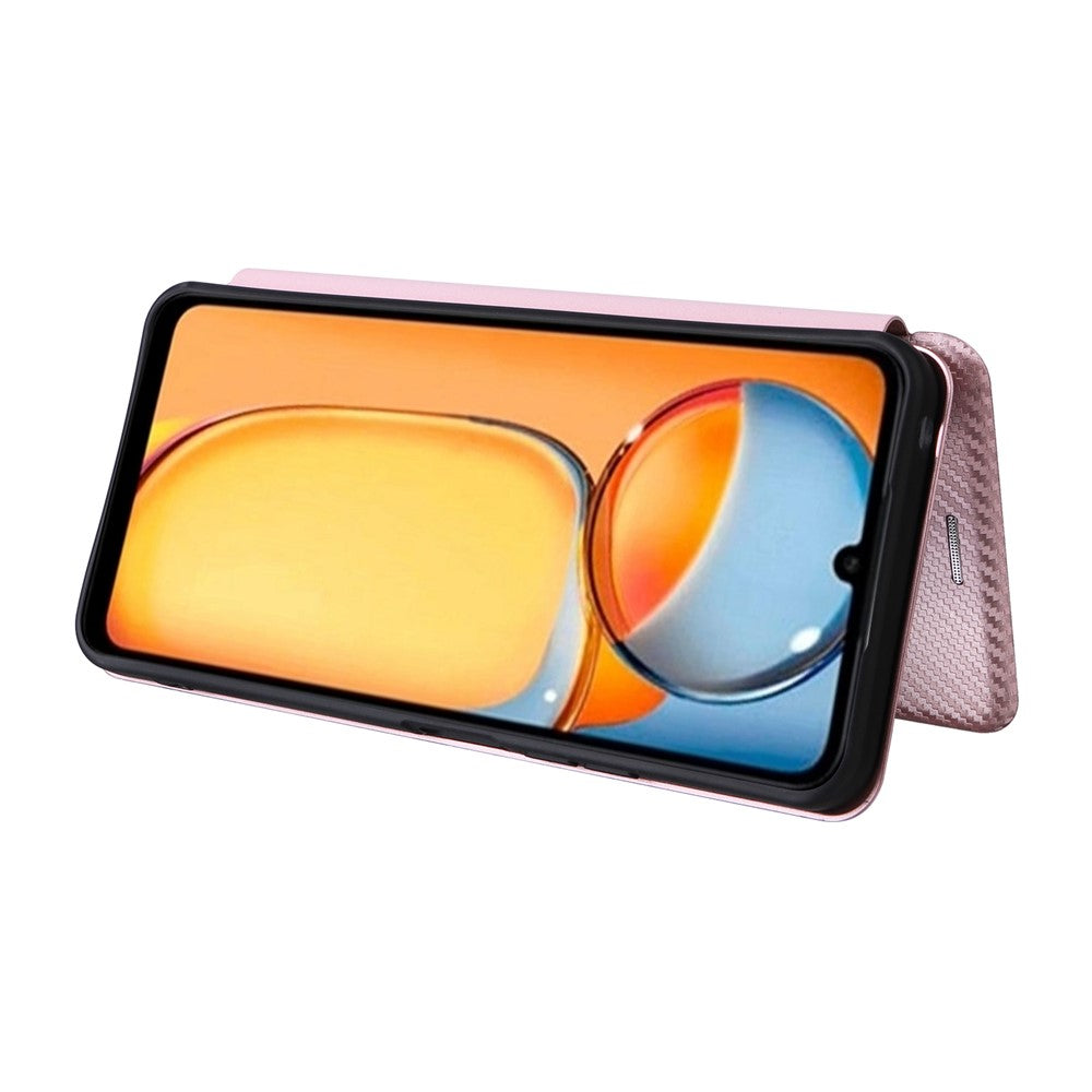 For Xiaomi Redmi 13C 5G / 13R 5G / Poco M6 5G Case PU Leather Carbon Fiber Texture Phone Cover