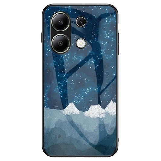 Xiaomi Redmi Note 13 4G Handyhülle – Sternenhimmel-Musterdruck aus gehärtetem Glas