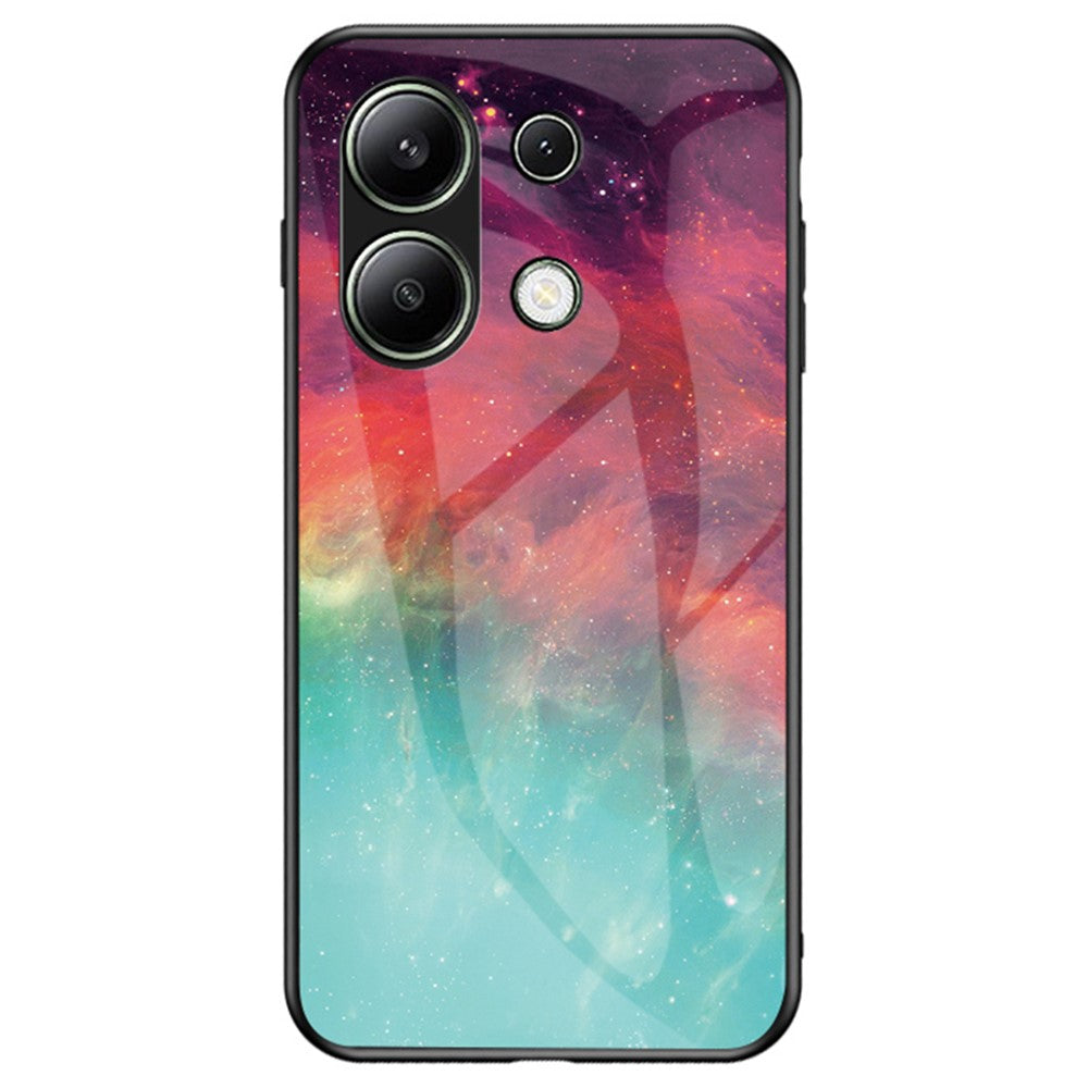 For Xiaomi Redmi Note 13 4G Case Starry Sky Pattern Printing Tempered Glass Phone Cover
