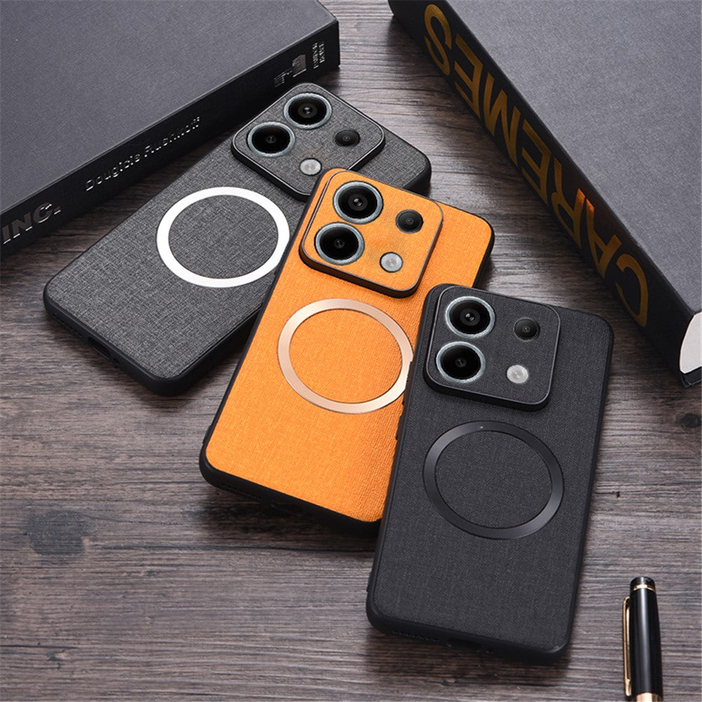 For Xiaomi Redmi Note 13 Pro 5G / Poco X6 5G Cell Phone Case Cloth Texture Cover Magnetic Case