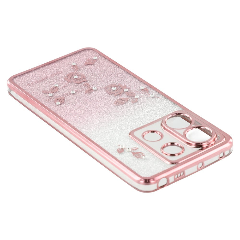 KADEM For Xiaomi Redmi Note 13 Pro 5G / Poco X6 5G Case Rhinestone Flower Ring Kickstand TPU Phone Cover