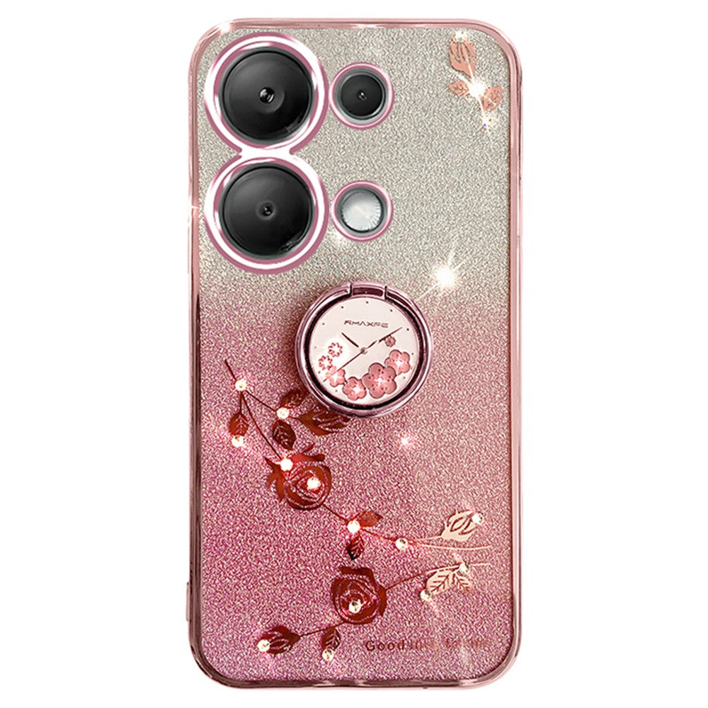 KADEM For Xiaomi Redmi Note 13 5G Cell Phone Case Glitter TPU Cover with Ring Kickstand