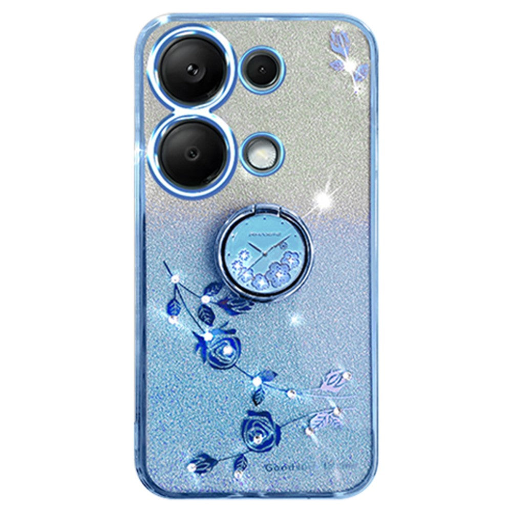 KADEM For Xiaomi Redmi Note 13 5G Cell Phone Case Glitter TPU Cover with Ring Kickstand
