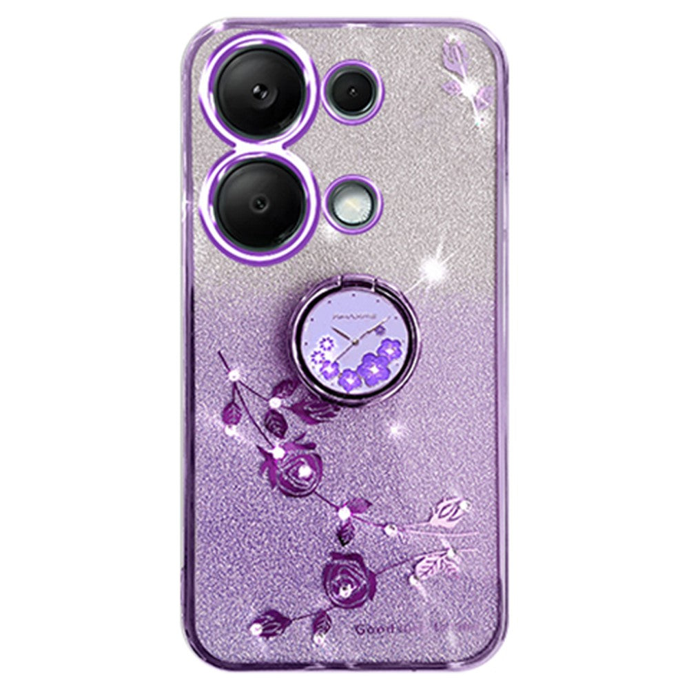 KADEM For Xiaomi Redmi Note 13 5G Cell Phone Case Glitter TPU Cover with Ring Kickstand