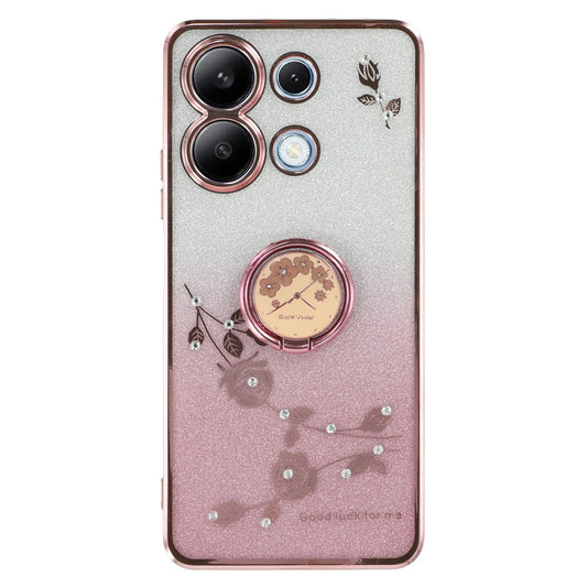 Xiaomi Redmi Note 13 4G Handyhülle – KADEM mit Glitzer, Farbverlauf, Ring, Ständer, TPU-Abdeckung