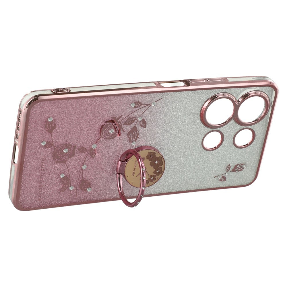 KADEM For Xiaomi Redmi Note 13 4G Cell Phone Case Glitter Gradient Ring Kickstand TPU Cover