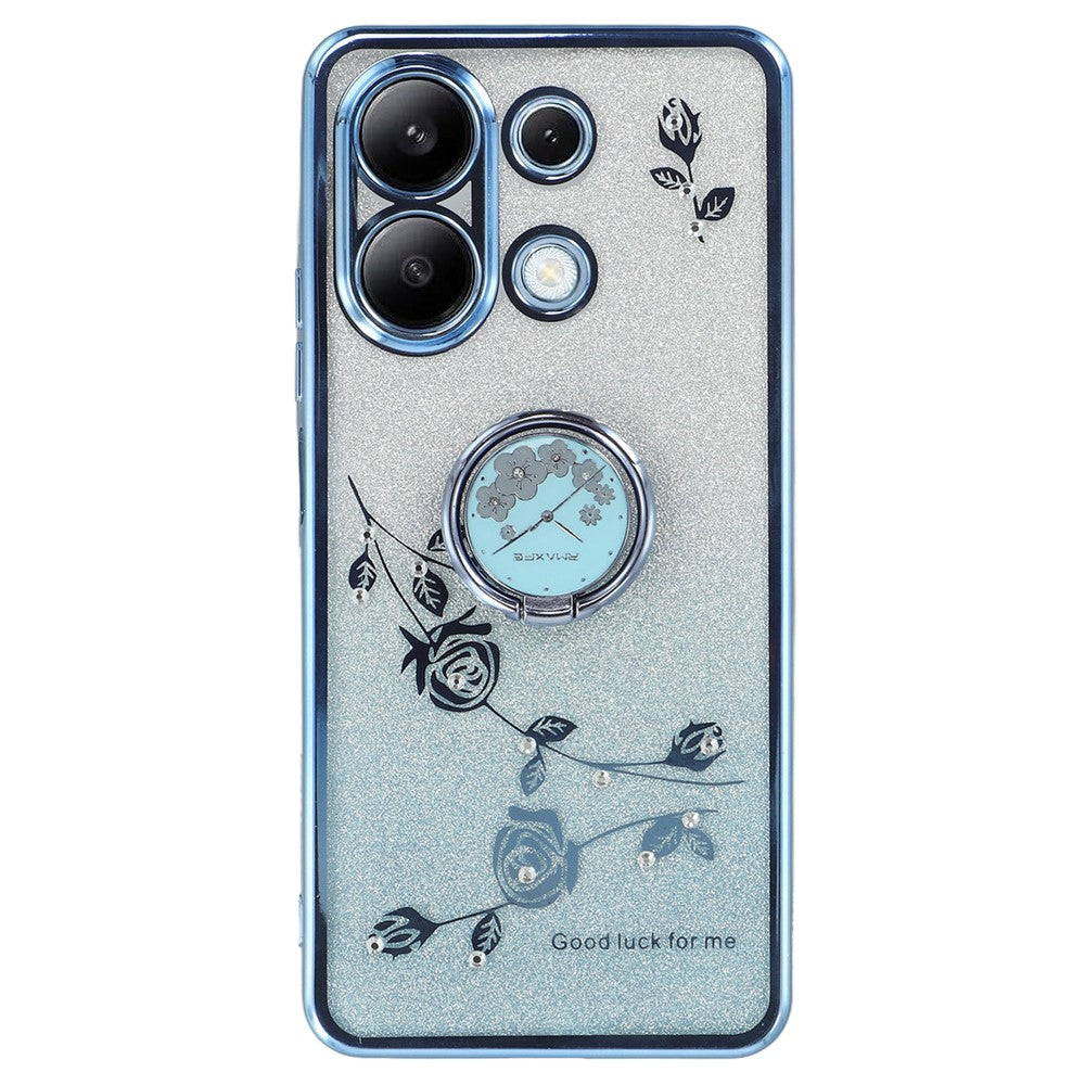 KADEM For Xiaomi Redmi Note 13 4G Cell Phone Case Glitter Gradient Ring Kickstand TPU Cover