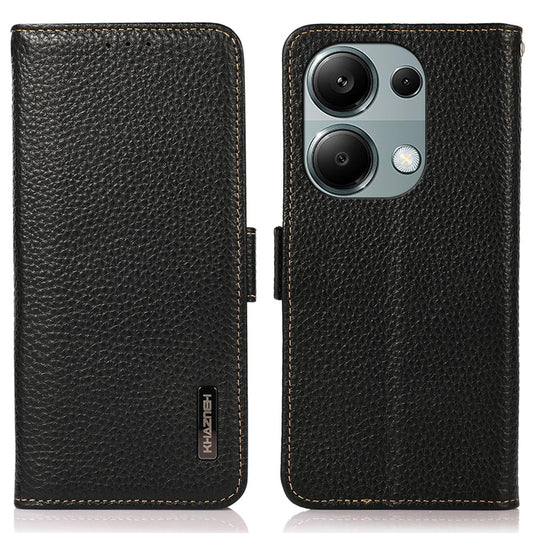 Xiaomi Redmi Note 13 4G Handyhülle – KHAZNEH Brieftaschenetui aus echtem Rindsleder + TPU
