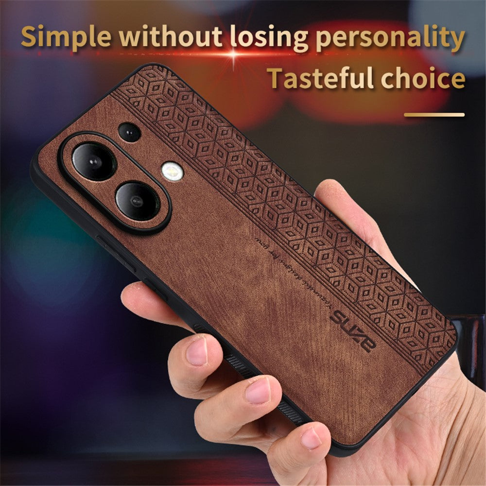 AZNS For Xiaomi Redmi Note 13 4G Case Anti-Scratch PU Leather Coated TPU Phone Cover
