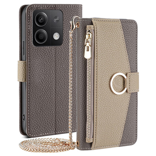 Xiaomi Redmi Note 13 5G Handyhülle – Brieftaschen-, Schultergurt, Spiegel innen, Leder
