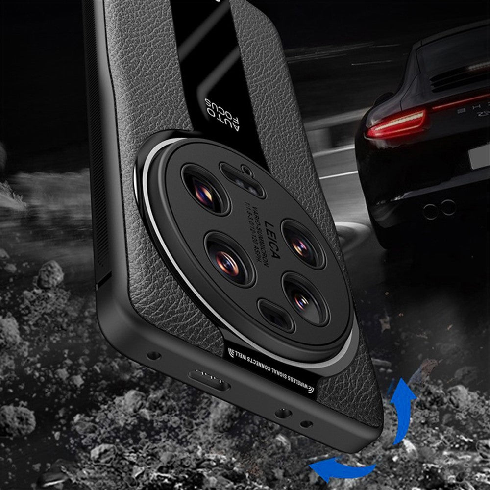 Q.COO For Xiaomi 13 Ultra Mobile Phone Cover TPU+Acrylic+PU Leather Cell Phone Case