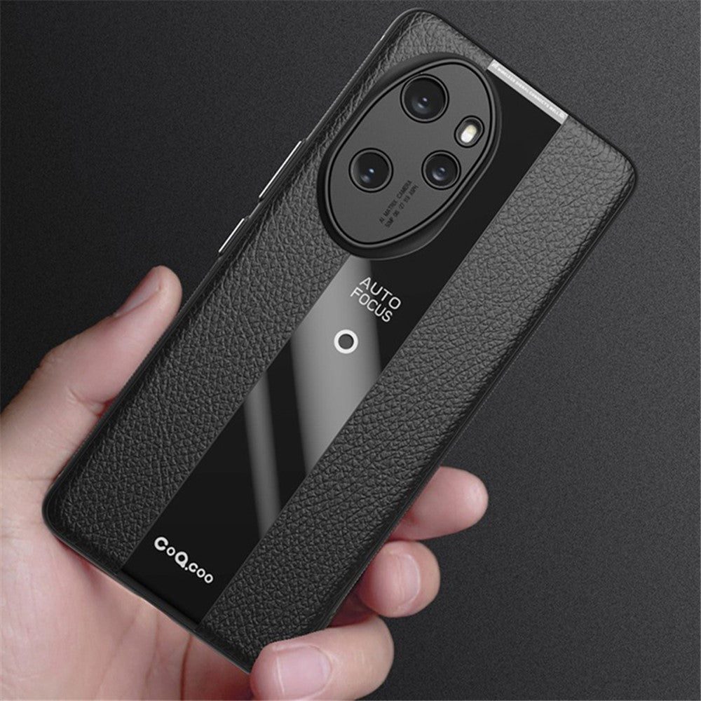 Q.COO For Honor 100 Pro 5G Cell Phone Case Leather+TPU+Acrylic Anti-fall Protective Back Shell