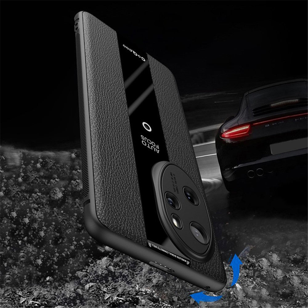 Q.COO For Honor 100 Pro 5G Cell Phone Case Leather+TPU+Acrylic Anti-fall Protective Back Shell