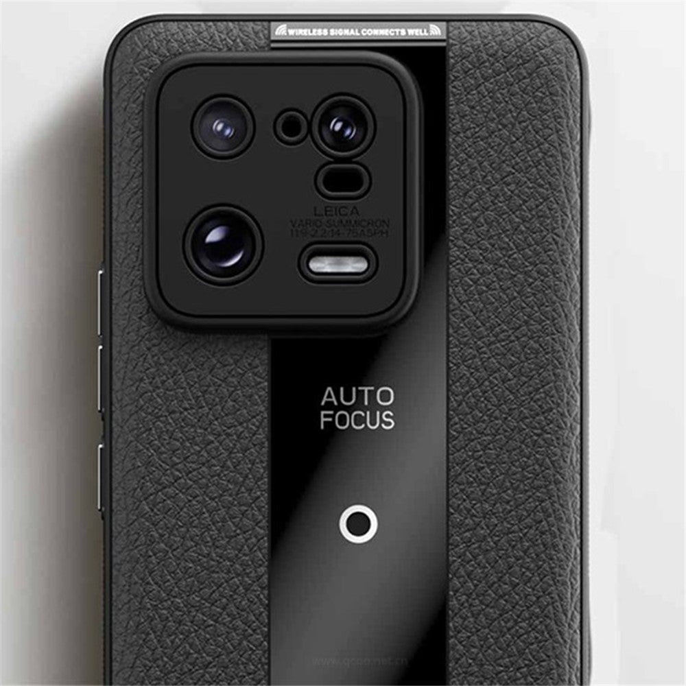 Q.COO For Xiaomi 13 Pro 5G Shockproof Case Textured PU Leather+TPU+Acrylic Phone Protector