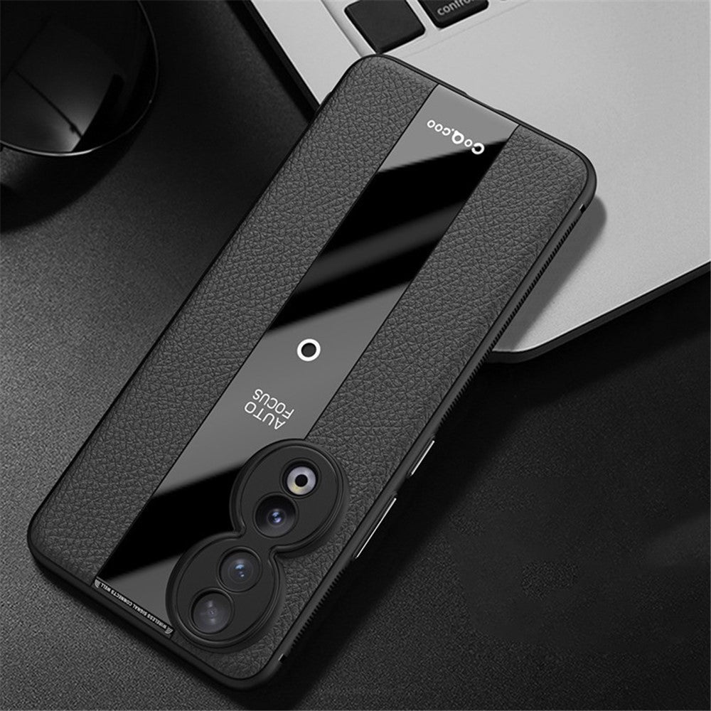 Q.COO For Honor 90 Cover PU Leather+TPU+Acrylic Non-slip Smart Phone Case
