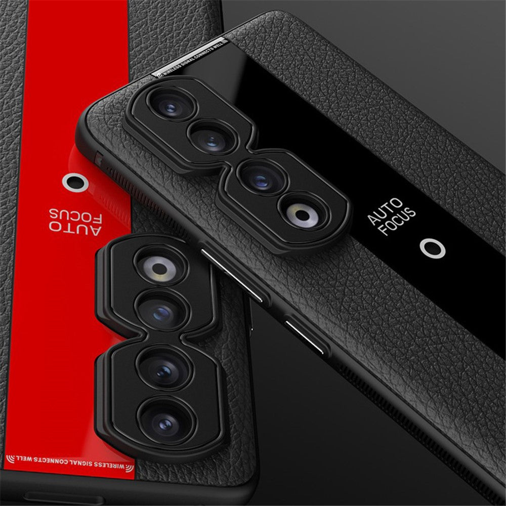 Q.COO For Honor 90 Cover PU Leather+TPU+Acrylic Non-slip Smart Phone Case
