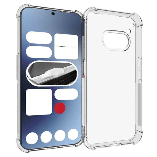 Nothing Phone (2a) Plus / Phone (2a) Transparente Handyhülle – Weiche TPU-Rückseite, vier Ecken mit Airbag