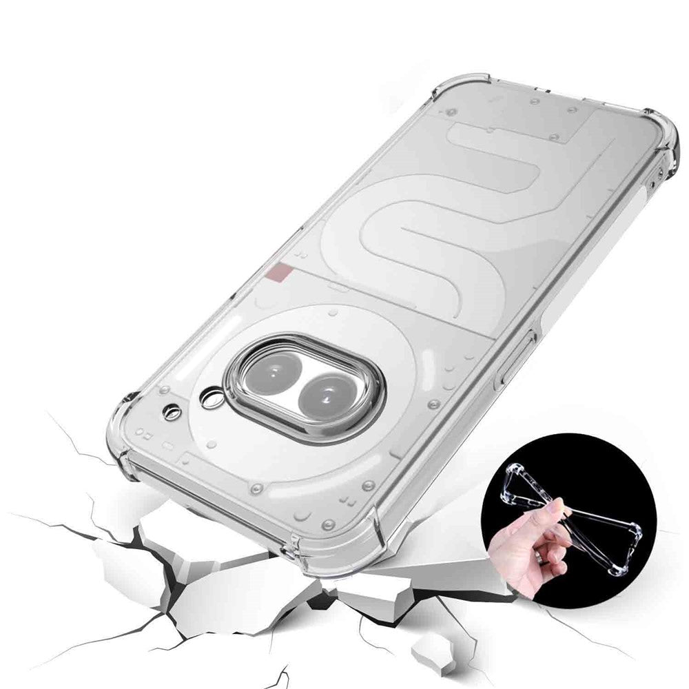 Nothing Phone (2a) Plus / Phone (2a) Transparente Handyhülle – Weiche TPU-Rückseite, vier Ecken mit Airbag
