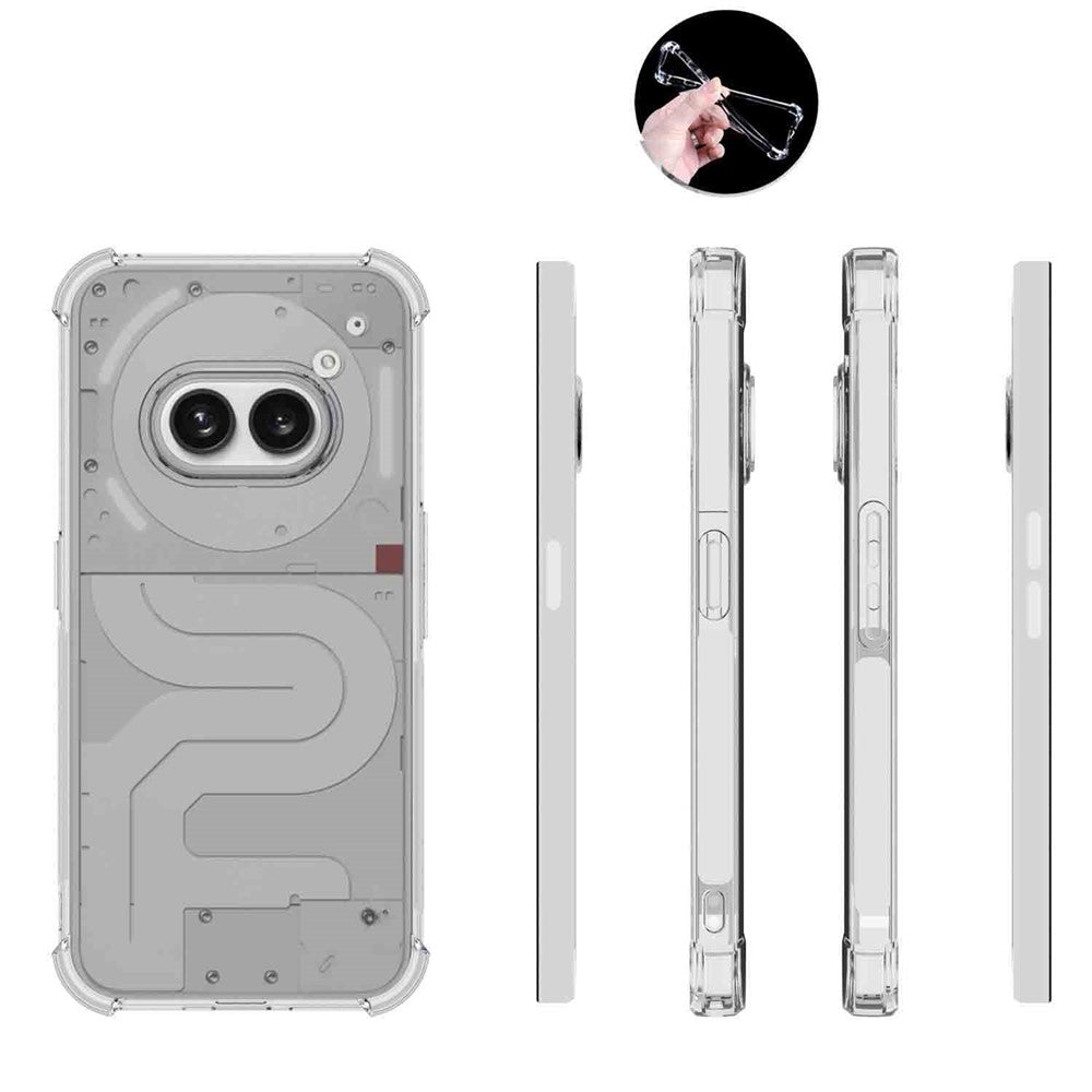 Nothing Phone (2a) Plus / Phone (2a) Transparente Handyhülle – Weiche TPU-Rückseite, vier Ecken mit Airbag