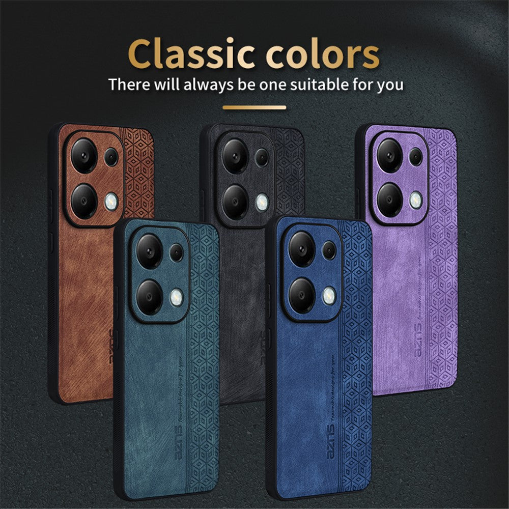 AZNS For Xiaomi Redmi Note 13 Pro 4G / Poco M6 Pro 4G Case Shockproof PU Leather Covered TPU Phone Shell