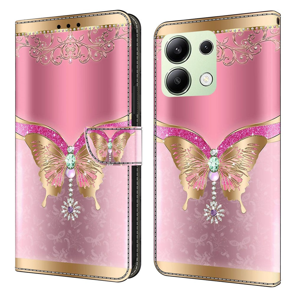 For Xiaomi Redmi Note 13 4G Wallet Phone Case Anti-Fall 3D Pattern Printing Leather Flip Cover