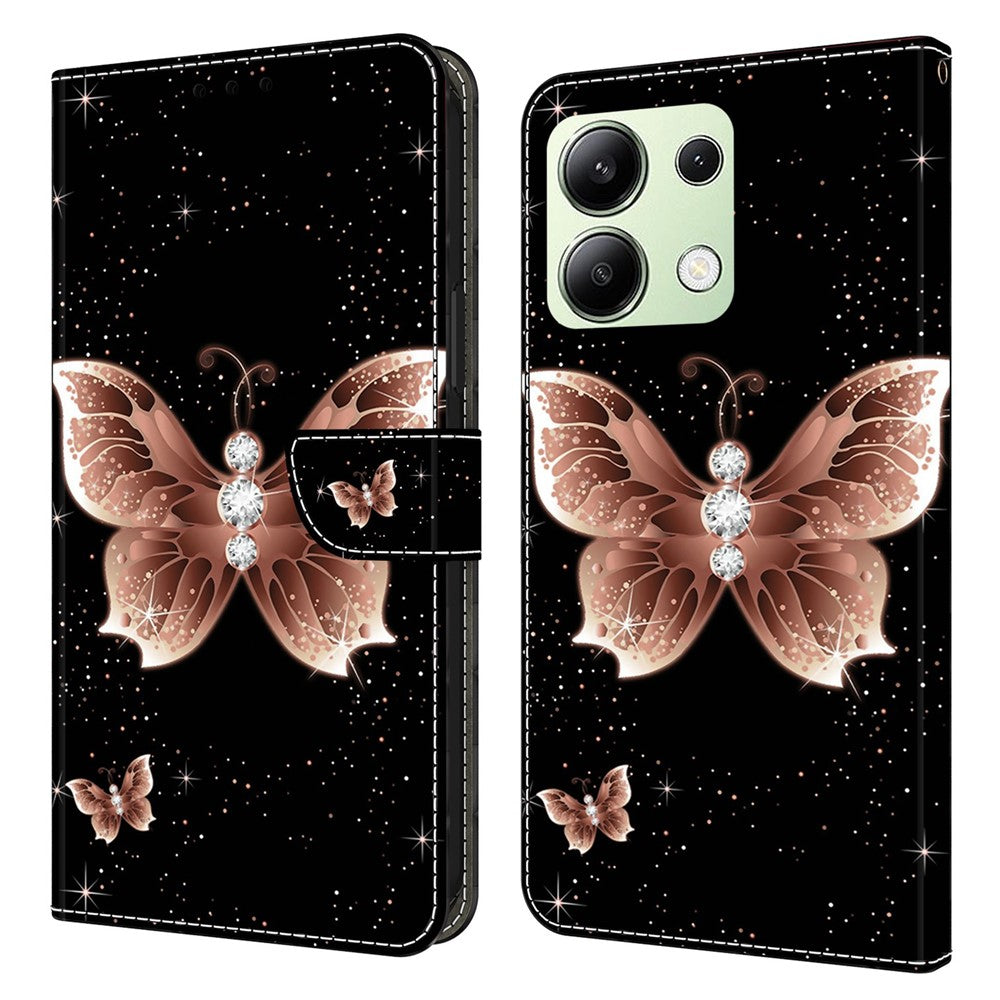 For Xiaomi Redmi Note 13 4G Wallet Phone Case Anti-Fall 3D Pattern Printing Leather Flip Cover