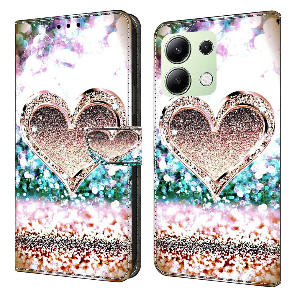 For Xiaomi Redmi Note 13 4G Wallet Phone Case Anti-Fall 3D Pattern Printing Leather Flip Cover