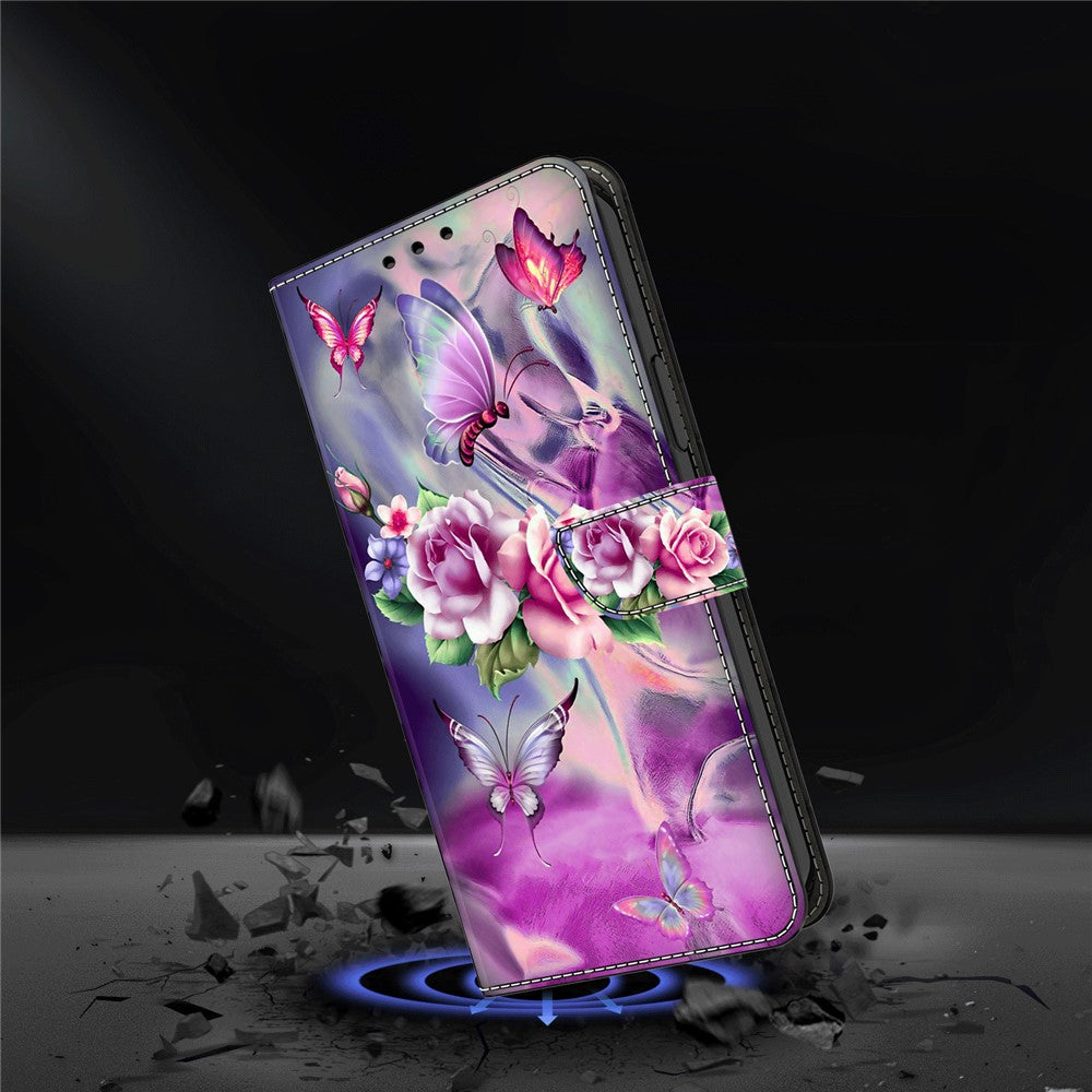 For Xiaomi Redmi Note 13 4G Wallet Phone Case Anti-Fall 3D Pattern Printing Leather Flip Cover