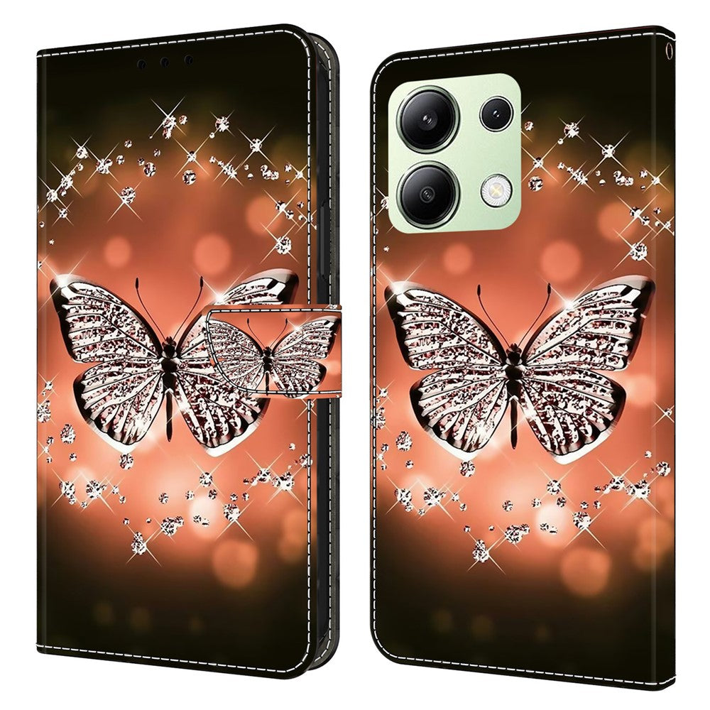 For Xiaomi Redmi Note 13 4G Wallet Phone Case Anti-Fall 3D Pattern Printing Leather Flip Cover