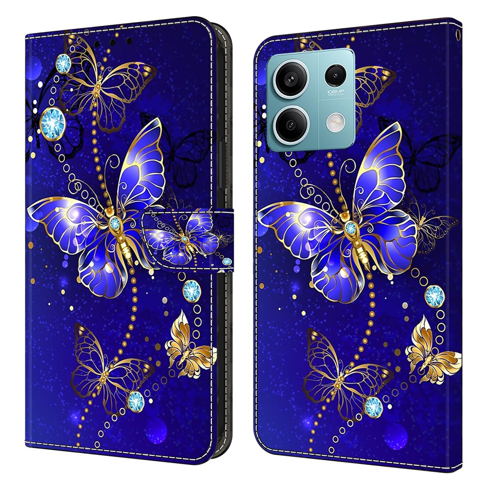 For Xiaomi Redmi Note 13 5G Anti-Drop Case 3D Pattern Printing Wallet Phone Cover