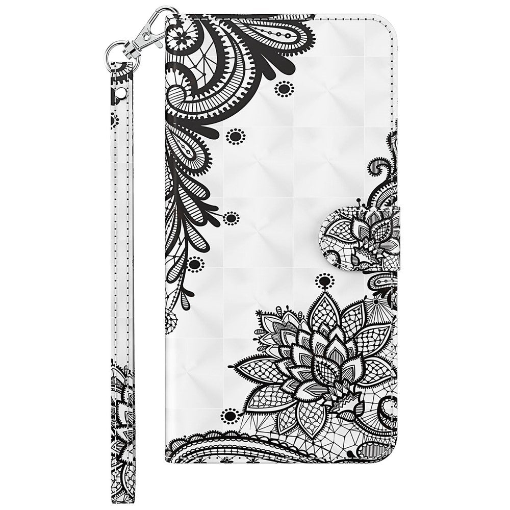 For Xiaomi Redmi Note 13 Pro+ 5G Case 3D Pattern Printing Leather Phone Cover with Hand Strap