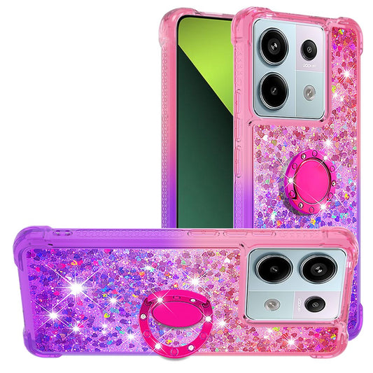 For Xiaomi Redmi Note 13 Pro 5G / Poco X6 5G TPU Case with Kickstand Gradiant Quicksand Shockproof Cover