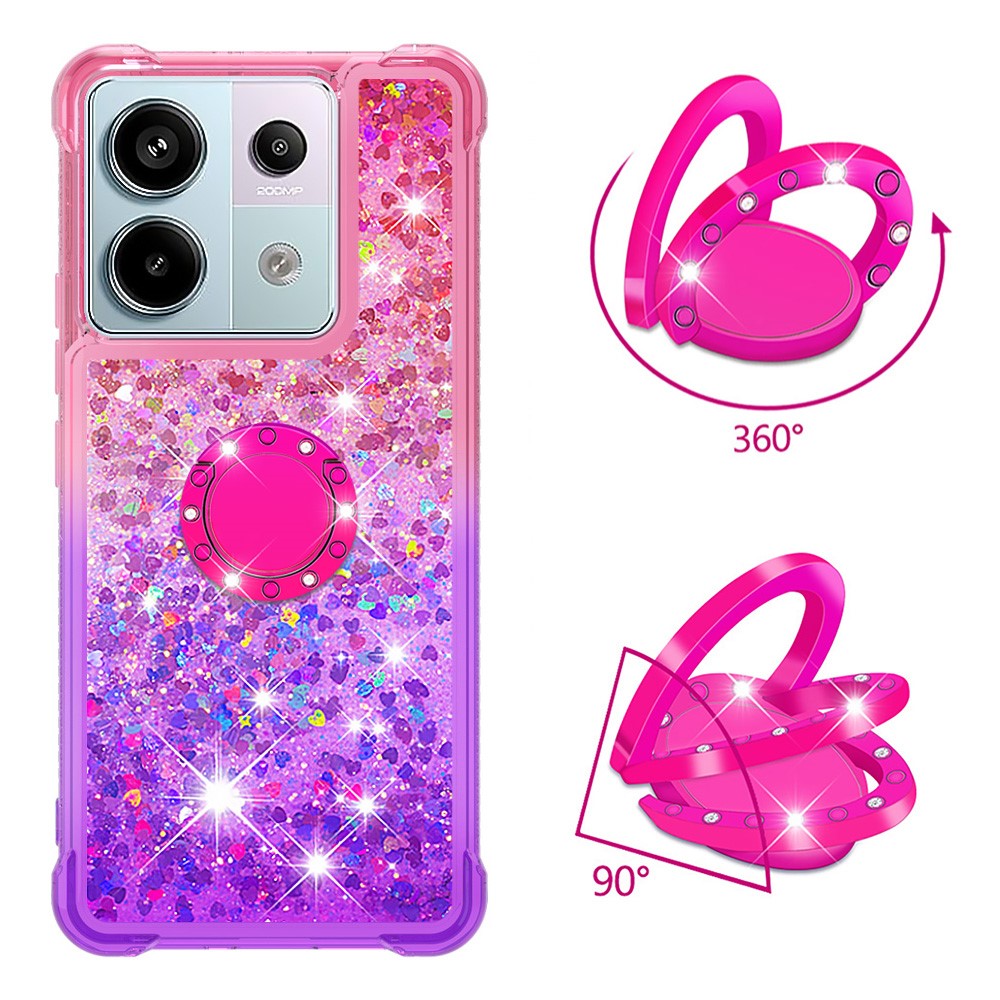 For Xiaomi Redmi Note 13 Pro 5G / Poco X6 5G TPU Case with Kickstand Gradiant Quicksand Shockproof Cover