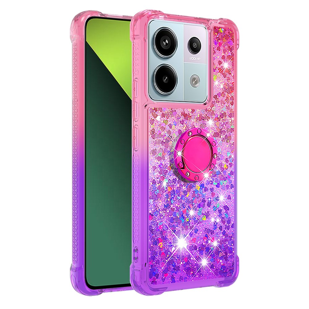 For Xiaomi Redmi Note 13 Pro 5G / Poco X6 5G TPU Case with Kickstand Gradiant Quicksand Shockproof Cover