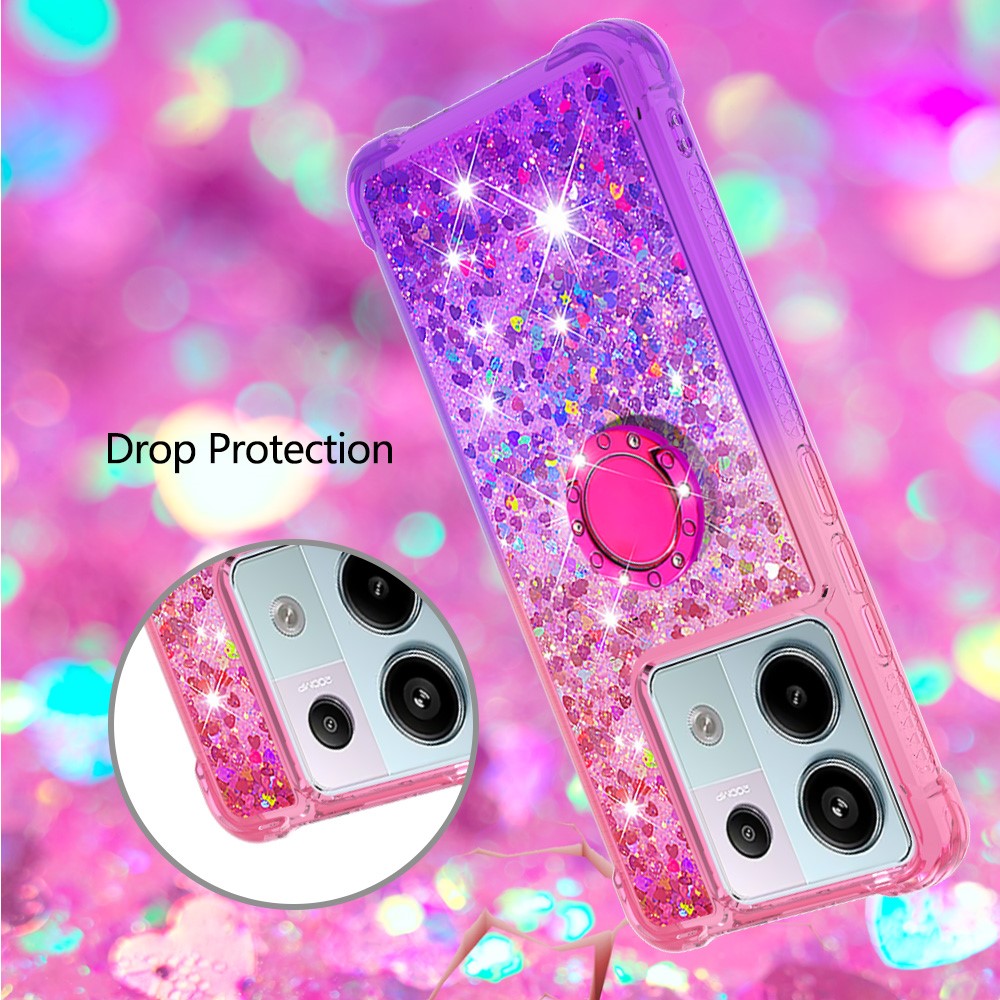 For Xiaomi Redmi Note 13 Pro 5G / Poco X6 5G TPU Case with Kickstand Gradiant Quicksand Shockproof Cover