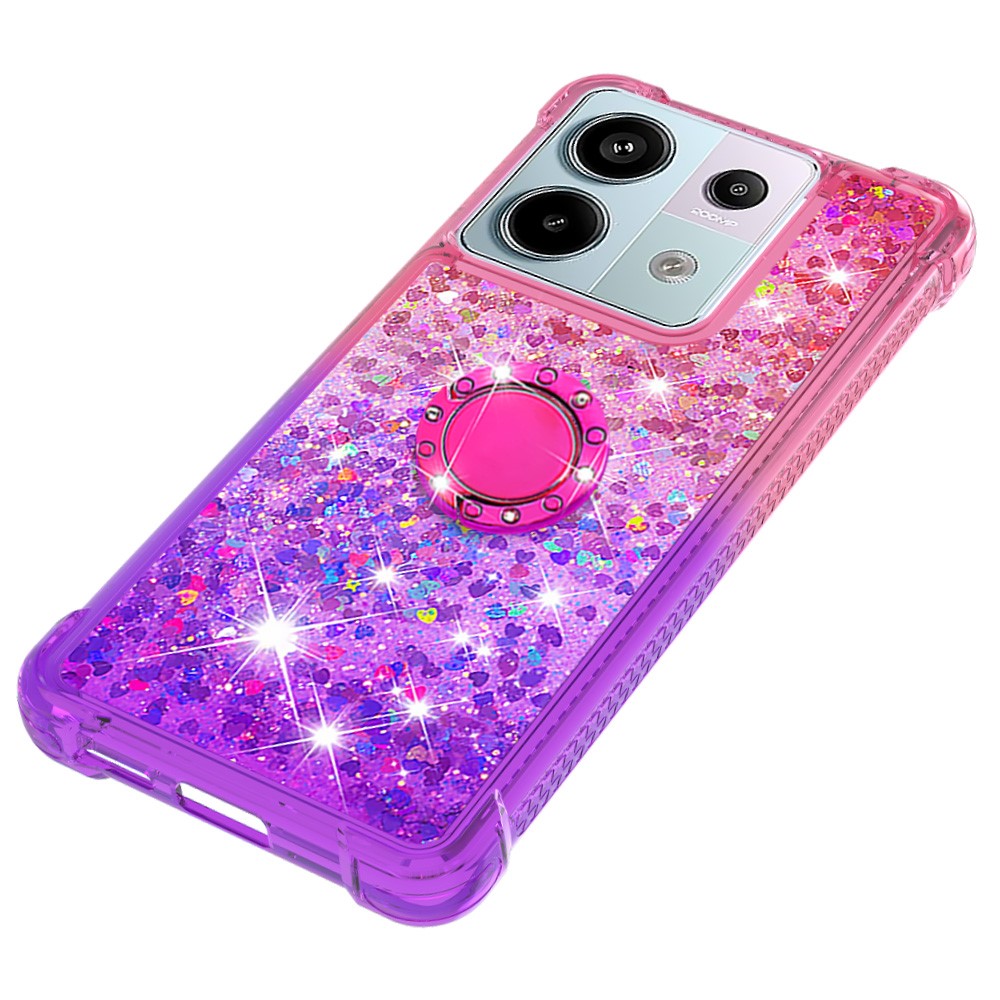 For Xiaomi Redmi Note 13 Pro 5G / Poco X6 5G TPU Case with Kickstand Gradiant Quicksand Shockproof Cover