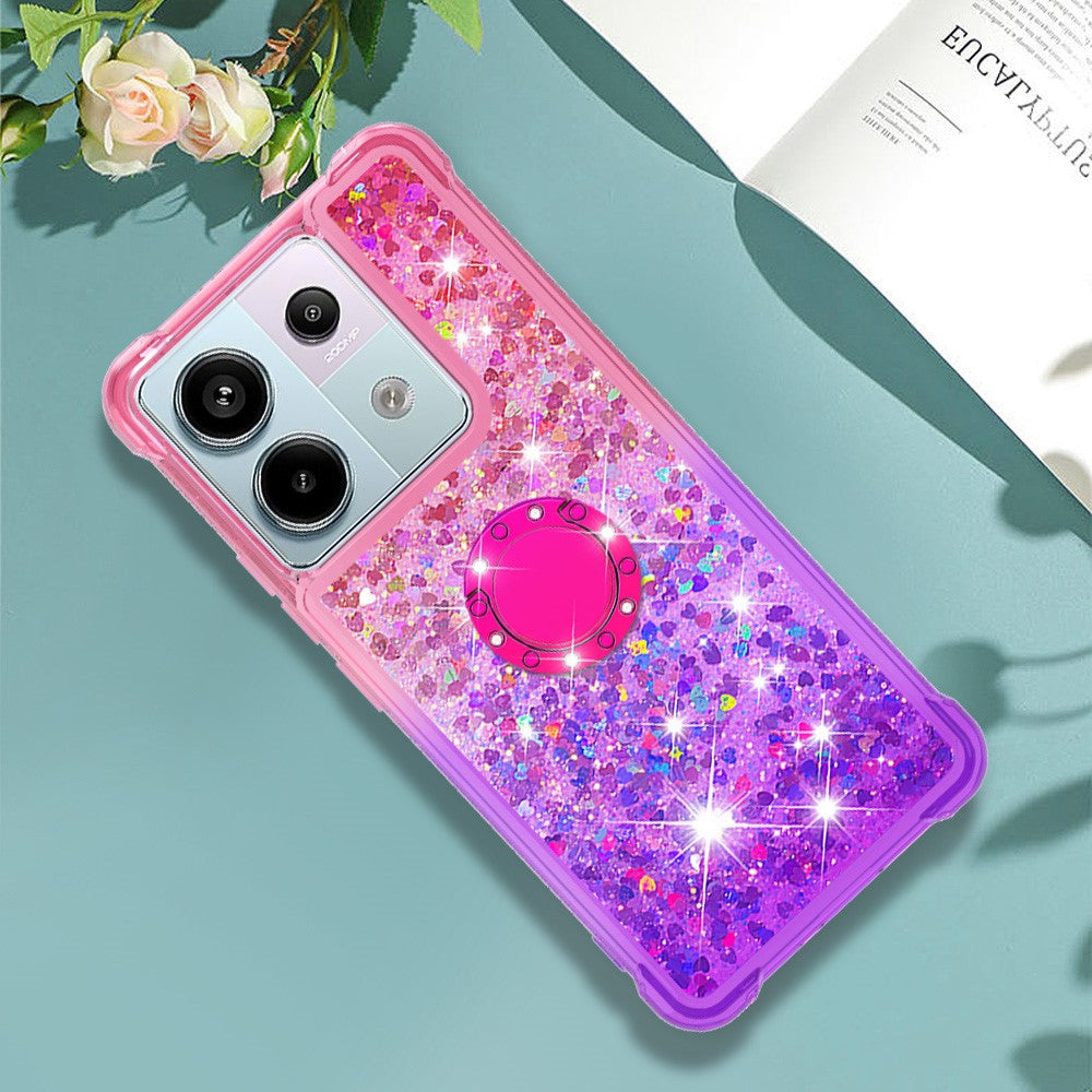 For Xiaomi Redmi Note 13 Pro 5G / Poco X6 5G TPU Case with Kickstand Gradiant Quicksand Shockproof Cover